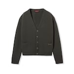 Wool cashmere rib knit cardigan 