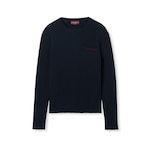Pull en maille de laine et cachemire côtelée