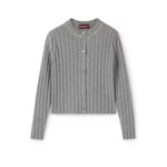 Rib soft wool and cashmere cardigan