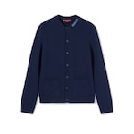 Cardigan in maglia di lana con effetto infeltrito e intarsio
