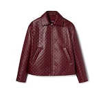 Übergroße Jacke aus Leder mit geprägtem GG