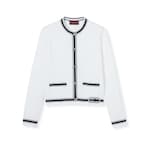 Cardigan aus Baumwolle mit Nadelstich und Intarsie