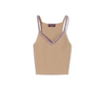 Rib felted wool top with embroidery