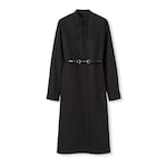Kleid aus Baumwollpopeline mit Horsebit-Gürtel