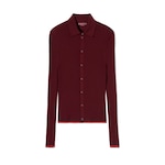 Polo seda de cashmere fino con tribanda Web