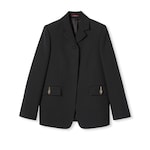 Crêpe wool silk jacket with tiger