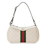 beige and white GG fabric