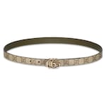 beigefarbener GG Supreme und grünes Leder