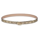 베이지 GG 수프림 및 핑크 레더