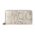 バンブー付き パイソン ジップアラウンドウォレット ・グレー