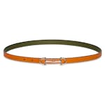 オレンジ＆グリーン レザー