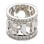 クリスタル付き GUCCI ロゴ スカーフリング ・シルバートーン | GUCCI公式