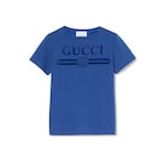 Children's cotton T-shirt with print in blue | GUCCI® US