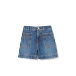 Children's bleached denim shorts in blue | GUCCI® US