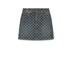 GG cotton denim jacquard mini skirt in blue | GUCCI® US