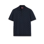 GG cotton silk jacquard polo shirt in dark blue | GUCCI® BE