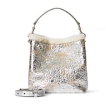 silver textured leather