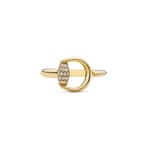 Gucci Horsebit diamond 18k open ring in 18k yellow gold | GUCCI® US