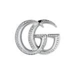 GG Marmont crystal brooch in palladium-toned brass | GUCCI® US