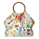 white and multicolor silk