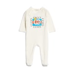 Baby cotton one-piece with print in white | GUCCI® US