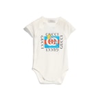 Baby cotton one-piece with print in white | GUCCI® US