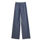 GG cotton denim jacquard pants in blue | GUCCI® US