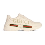 Men's Ivory Leather Rhyton Vintage Gucci Logo Sneaker | GUCCI® US