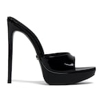 Women's Sorbetto slide sandal in black patent leather | GUCCI® US