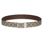 beige GG Supreme and brown leather