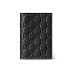 GG Emblem passport case in black GG leather | GUCCI® US