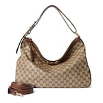 beige and dark brown GG canvas