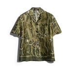 dark green and beige