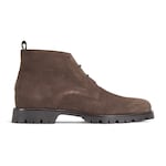 dark brown suede