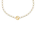 GUCCI パール ネックレス ゴールド パール ダブルG グッチ インターロッキング〕パール ネックレス ・ライトゴールド