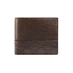 Leather wallet with Guccissima
