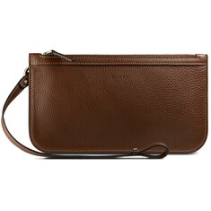 Leather zip pouch
