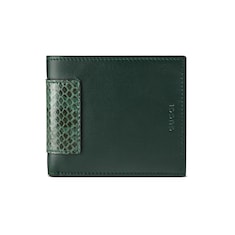 Portafoglio bi-fold in pelle con dettaglio in serpente ayers