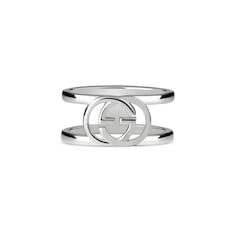 Anello a fascia aperta larga Gucci Interlocking