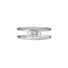 Anello a fascia aperta sottile Gucci Interlocking