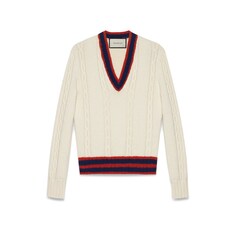 Cable-knit jumper with Web