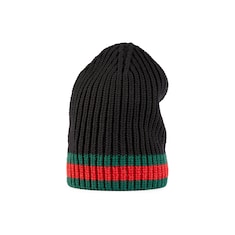 Cappello in lana con dettaglio Web