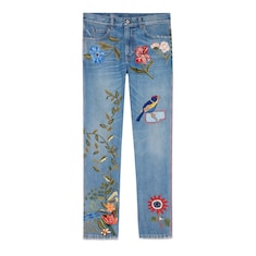 Pantalon en jean brodé