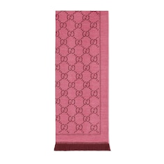 GG jacquard pattern knitted scarf