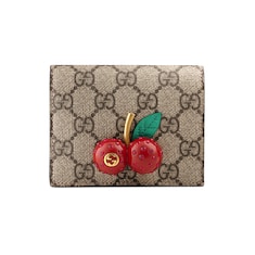 Portefeuille porte-cartes en toile Suprême GG avec cerises