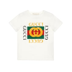 Children's cotton T-shirt with Gucci logo