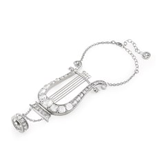 Palm bracelet with crystal lyre and ring