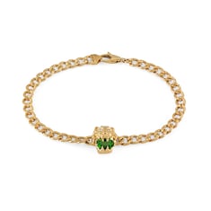 Lion head 18k bracelet with chrome diopside
