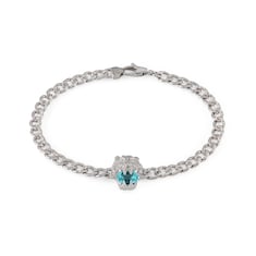 Lion head 18k bracelet with aquamarine