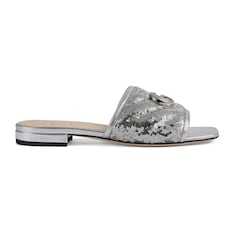 Women's sequin slide sandal